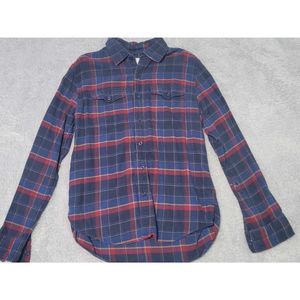 AMERICAN EAGLE Super Soft Men's Small Pocket Flannel Shirt